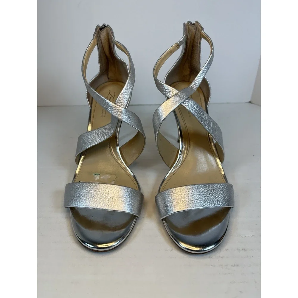 Imagine Vince‎ Camuto Pascal Sandals Metallic Silver Strappy Stiletto Size 8.5